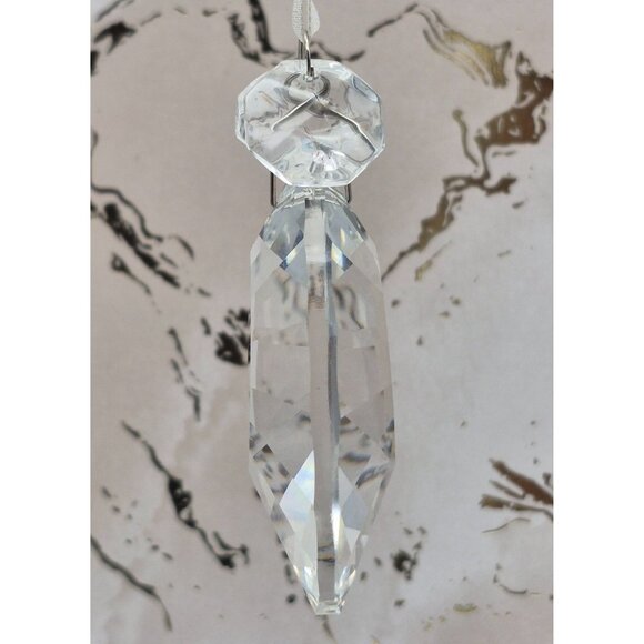 Clear Oval Crystal Drop Dangle Ornament Christmas Window Rearview 3.5" Gift - Picture 5 of 8